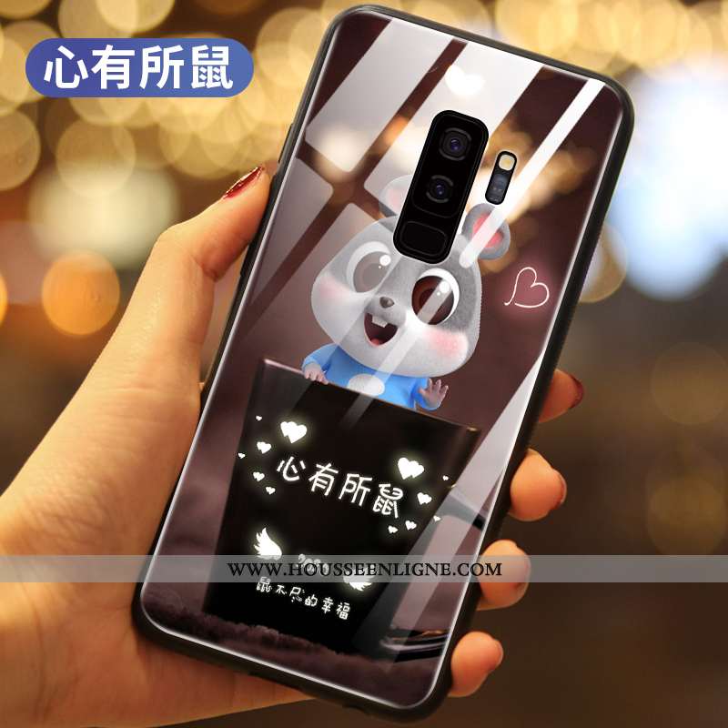 Étui Samsung Galaxy S9+ Dessin Animé Protection Tout Compris Créatif Incassable Net Rouge Coque Noir
