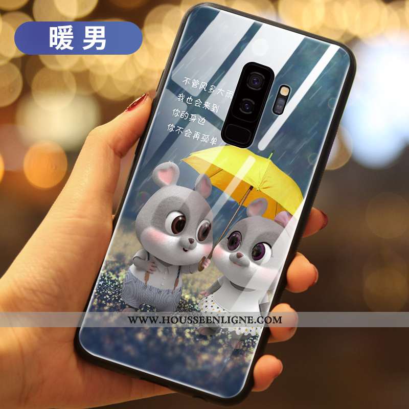 Étui Samsung Galaxy S9+ Dessin Animé Protection Tout Compris Créatif Incassable Net Rouge Coque Noir