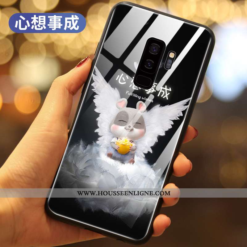 Étui Samsung Galaxy S9+ Dessin Animé Protection Tout Compris Créatif Incassable Net Rouge Coque Noir