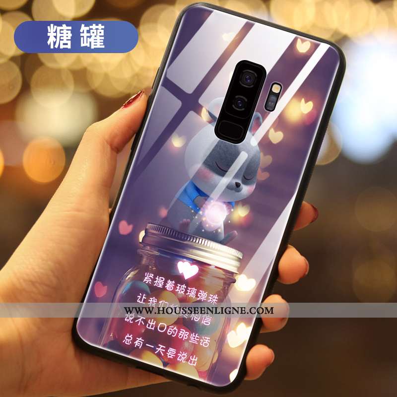 Étui Samsung Galaxy S9+ Dessin Animé Protection Tout Compris Créatif Incassable Net Rouge Coque Noir