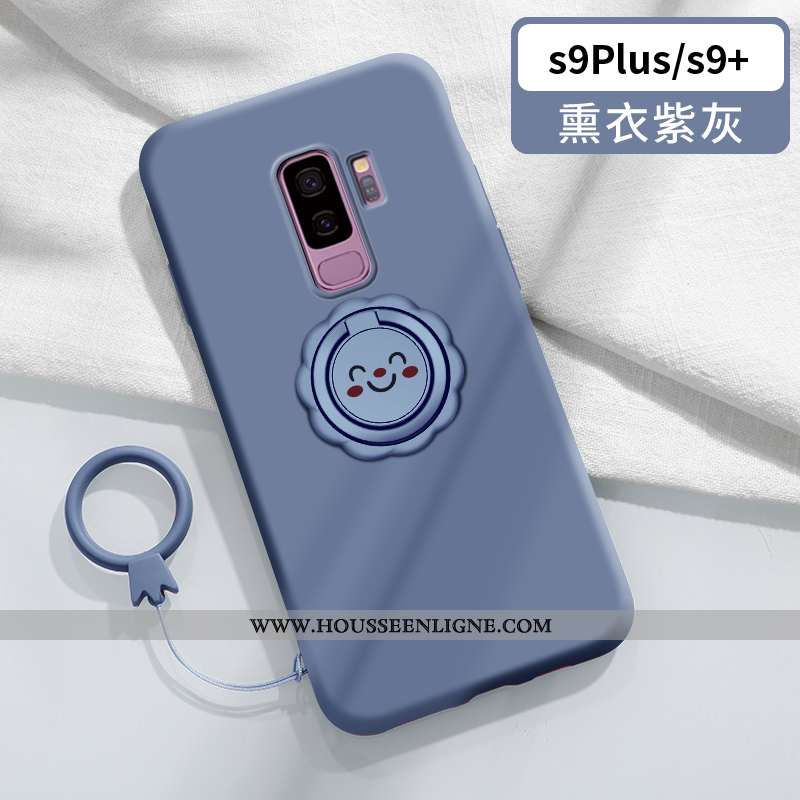 Étui Samsung Galaxy S9+ Légère Fluide Doux Vent Souriant Tendance Créatif Personnalité Bleu