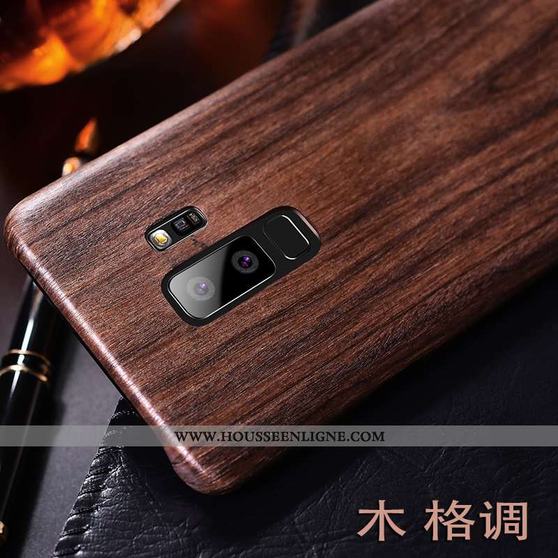 Étui Samsung Galaxy S9+ Légère Protection Marron Simple Personnalité Téléphone Portable Qualité