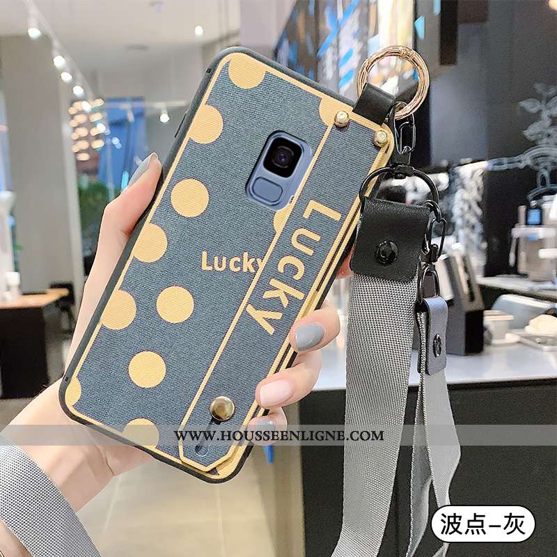 Étui Samsung Galaxy S9 Ornements Suspendus Personnalité Étoile Délavé En Daim Tendance Point D'onde 