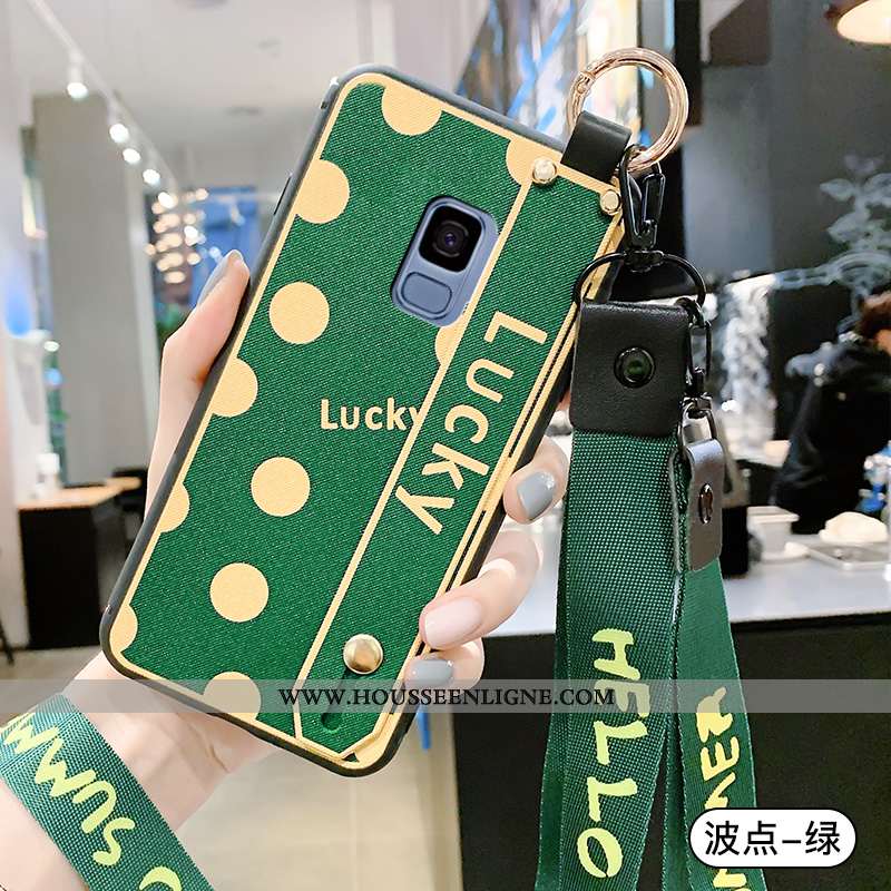Étui Samsung Galaxy S9 Ornements Suspendus Personnalité Étoile Délavé En Daim Tendance Point D'onde 