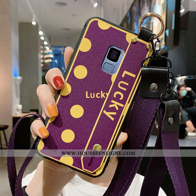 Étui Samsung Galaxy S9 Ornements Suspendus Personnalité Étoile Délavé En Daim Tendance Point D'onde 