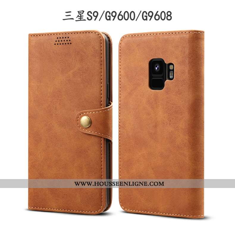 Étui Samsung Galaxy S9 Protection Cuir Étoile Housse Coque Téléphone Portable Bleu
