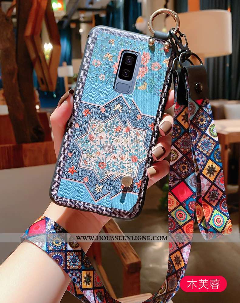 Étui Samsung Galaxy S9+ Protection Gaufrage Palais Téléphone Portable Tout Compris Rouge Pu