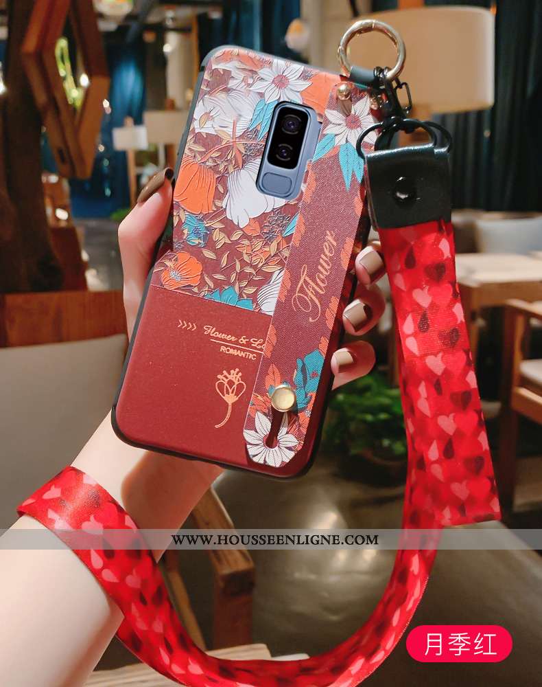 Étui Samsung Galaxy S9+ Protection Gaufrage Palais Téléphone Portable Tout Compris Rouge Pu