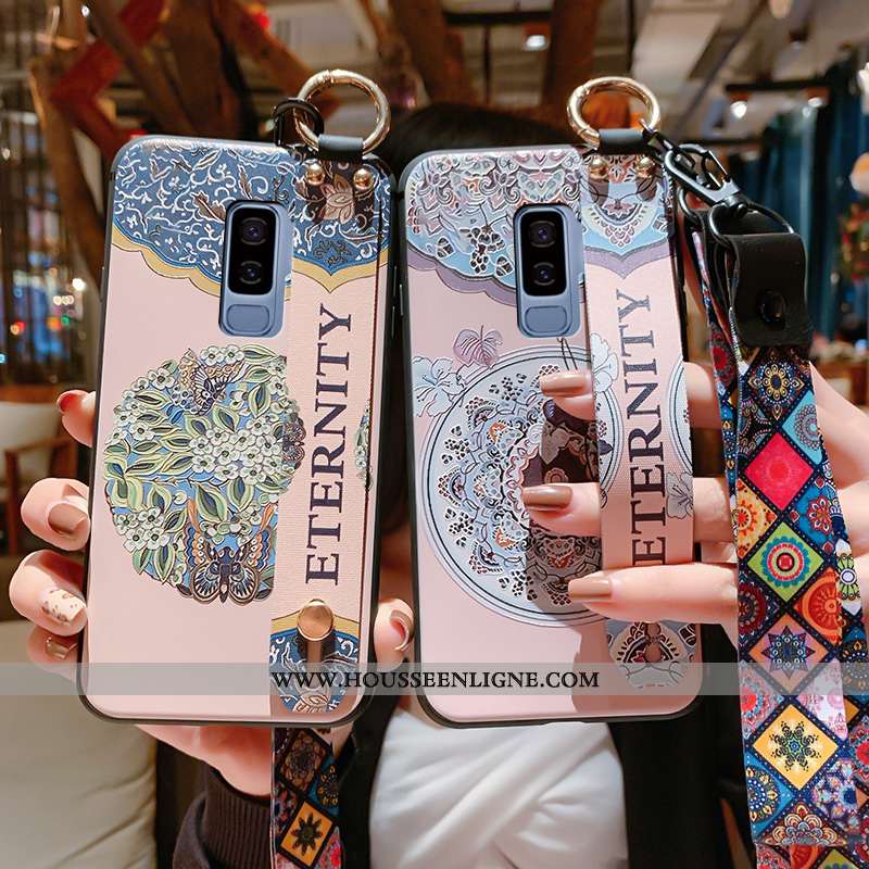 Étui Samsung Galaxy S9+ Protection Gaufrage Palais Téléphone Portable Tout Compris Rouge Pu