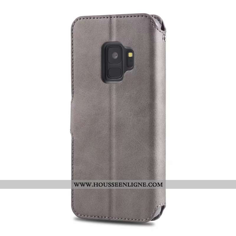 Étui Samsung Galaxy S9 Protection Ornements Suspendus Membrane Cuir Silicone Étoile Marron