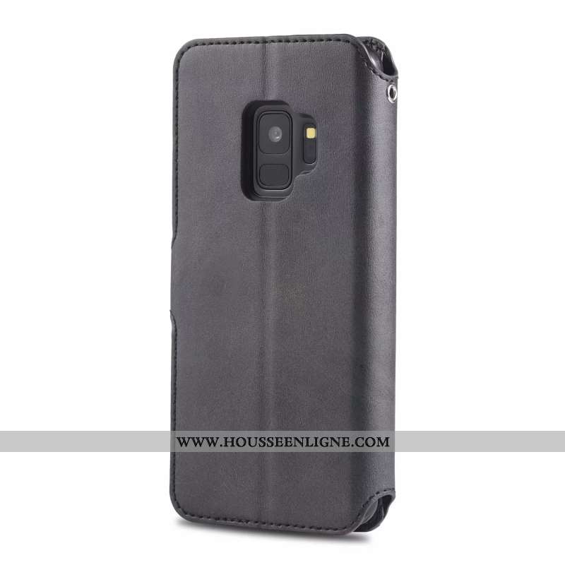 Étui Samsung Galaxy S9 Protection Ornements Suspendus Membrane Cuir Silicone Étoile Marron