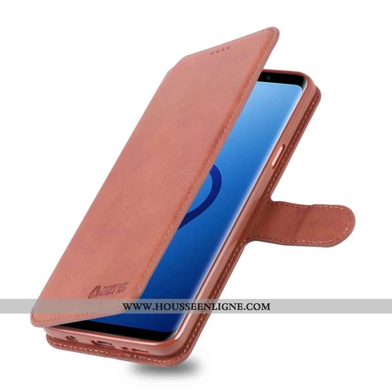 Étui Samsung Galaxy S9 Protection Ornements Suspendus Membrane Cuir Silicone Étoile Marron
