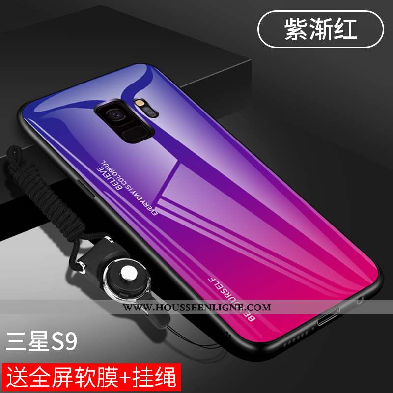 Étui Samsung Galaxy S9 Protection Verre Nouveau Ultra Créatif Étoile Tendance Violet