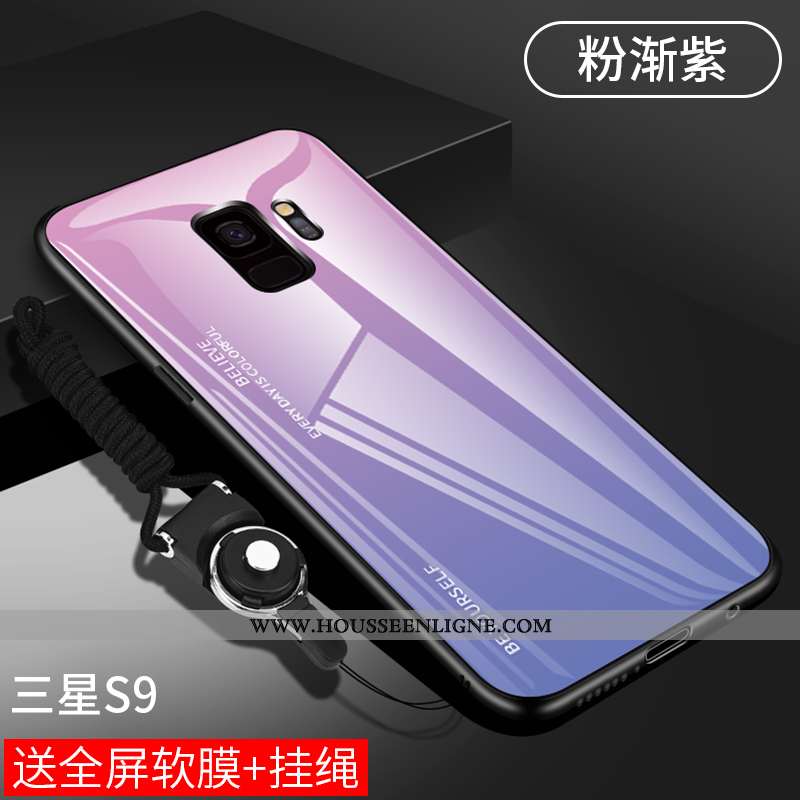 Étui Samsung Galaxy S9 Protection Verre Nouveau Ultra Créatif Étoile Tendance Violet