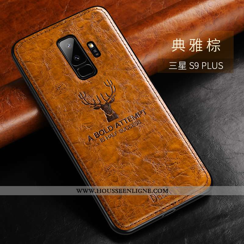 Étui Samsung Galaxy S9+ Silicone Mode Luxe Téléphone Portable Légère Ultra Fluide Doux Marron
