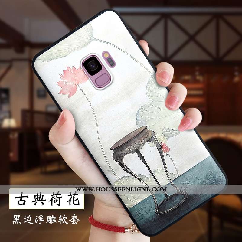 Étui Samsung Galaxy S9 Silicone Protection Dessin Animé Coque Fluide Doux Tout Compris Blanche