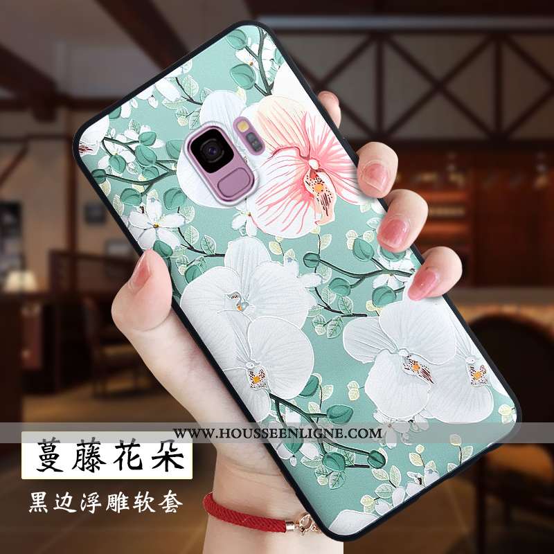 Étui Samsung Galaxy S9 Silicone Protection Dessin Animé Coque Fluide Doux Tout Compris Blanche