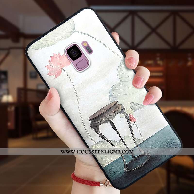 Étui Samsung Galaxy S9 Silicone Protection Dessin Animé Coque Fluide Doux Tout Compris Blanche