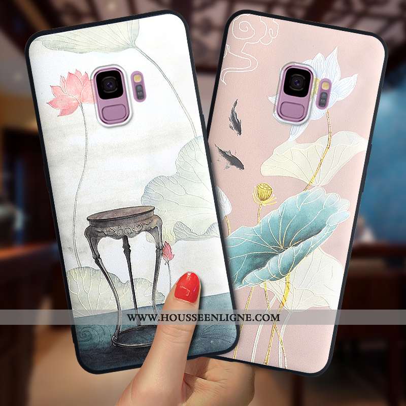 Étui Samsung Galaxy S9 Silicone Protection Dessin Animé Coque Fluide Doux Tout Compris Blanche