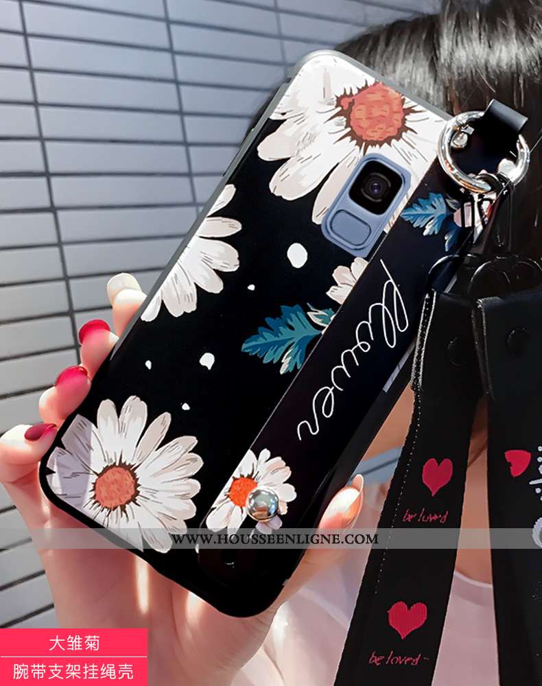 Étui Samsung Galaxy S9 Silicone Protection Simple Créatif Téléphone Portable Coque Noir