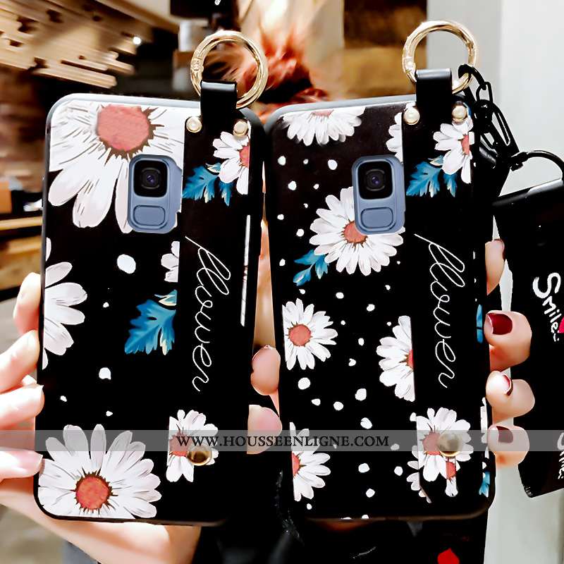Étui Samsung Galaxy S9 Silicone Protection Simple Créatif Téléphone Portable Coque Noir
