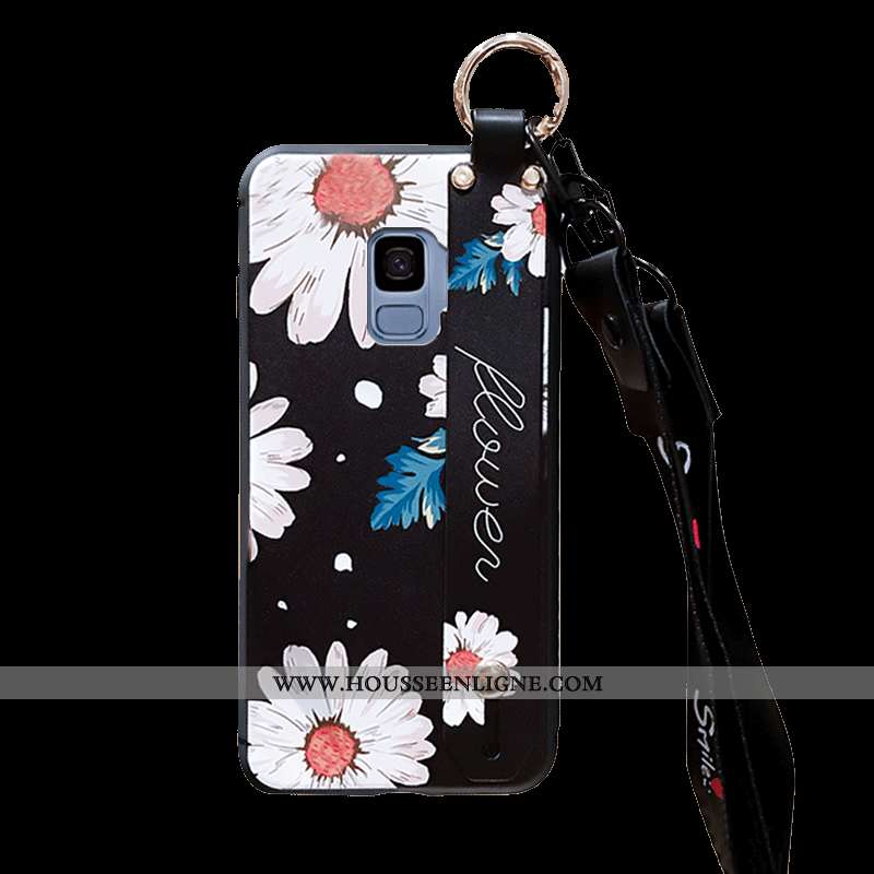 Étui Samsung Galaxy S9 Silicone Protection Simple Créatif Téléphone Portable Coque Noir