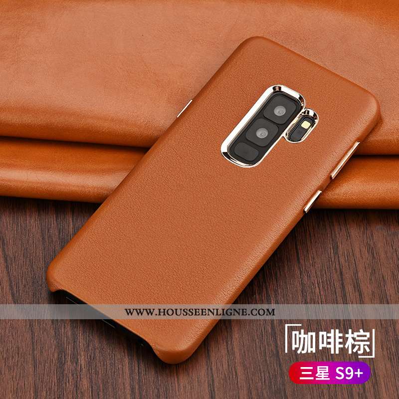 Étui Samsung Galaxy S9+ Tendance Légère Business Coque Protection Ultra Cuir Noir