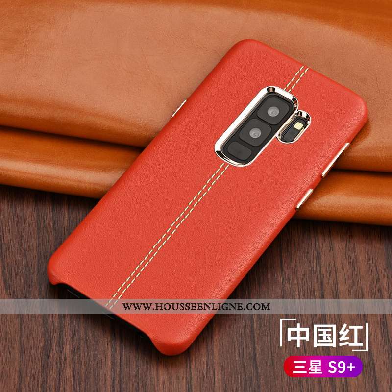 Étui Samsung Galaxy S9+ Tendance Légère Business Coque Protection Ultra Cuir Noir