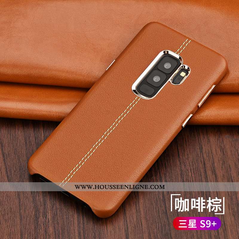 Étui Samsung Galaxy S9+ Tendance Légère Business Coque Protection Ultra Cuir Noir