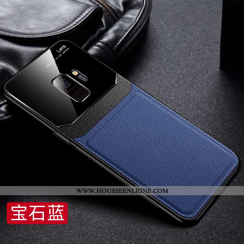 Étui Samsung Galaxy S9 Tendance Légère Modèle Fleurie Net Rouge Miroir Nouveau Protection Bleu