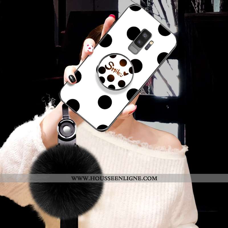 Étui Samsung Galaxy S9+ Verre Tendance Simple Étoile Vent Coque Blanche