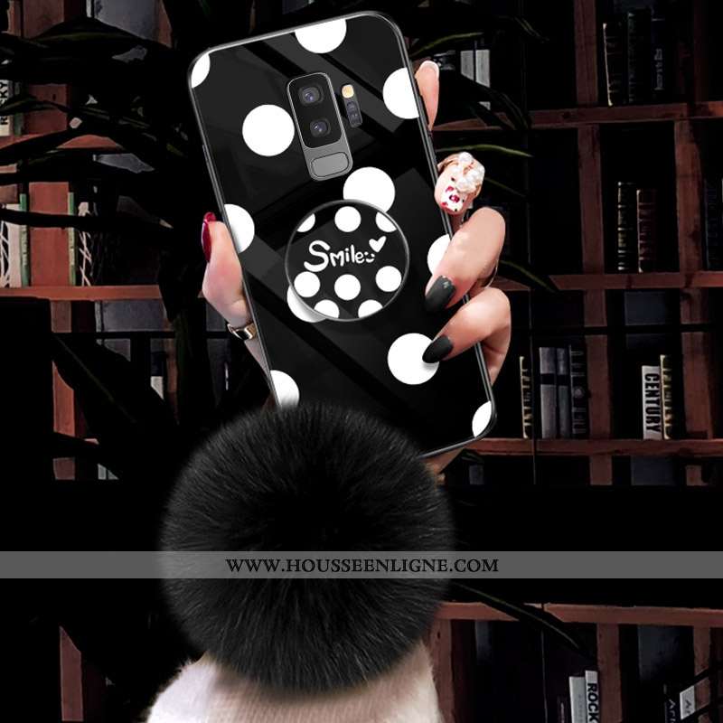 Étui Samsung Galaxy S9+ Verre Tendance Simple Étoile Vent Coque Blanche