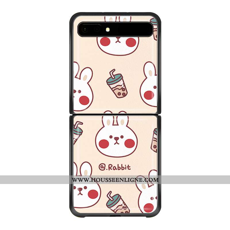 Étui Samsung Z Flip Cuir Modèle Fleurie Téléphone Portable Étoile Protection Rose
