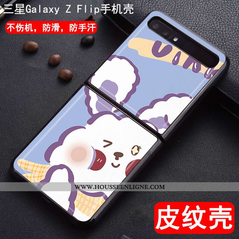 Étui Samsung Z Flip Cuir Modèle Fleurie Téléphone Portable Étoile Protection Rose