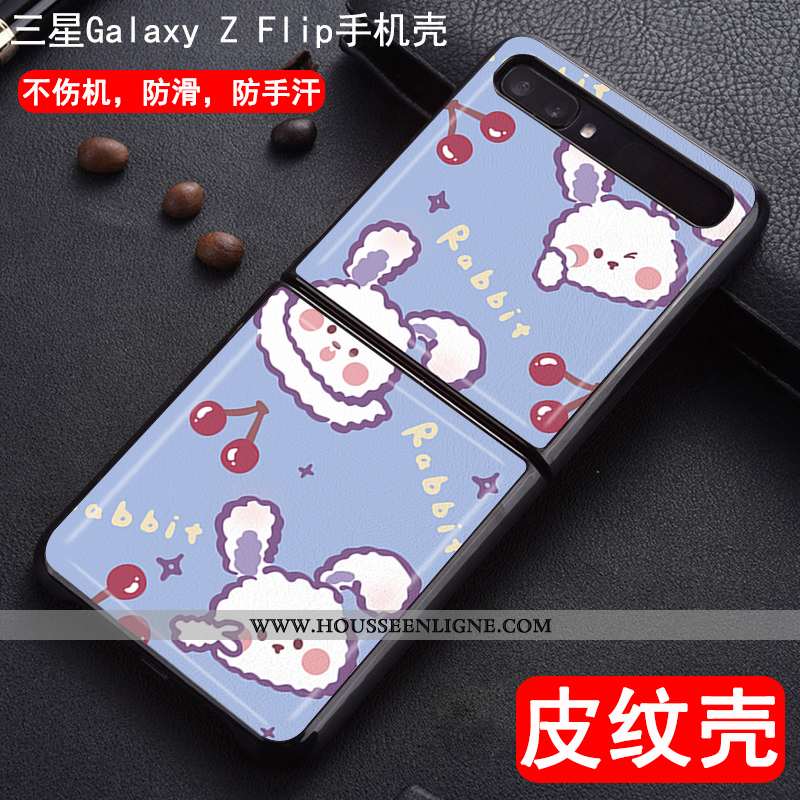 Étui Samsung Z Flip Cuir Modèle Fleurie Téléphone Portable Étoile Protection Rose