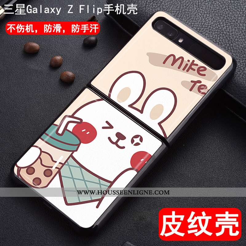 Étui Samsung Z Flip Cuir Modèle Fleurie Téléphone Portable Étoile Protection Rose