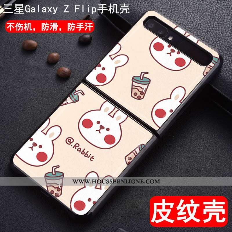 Étui Samsung Z Flip Cuir Modèle Fleurie Téléphone Portable Étoile Protection Rose