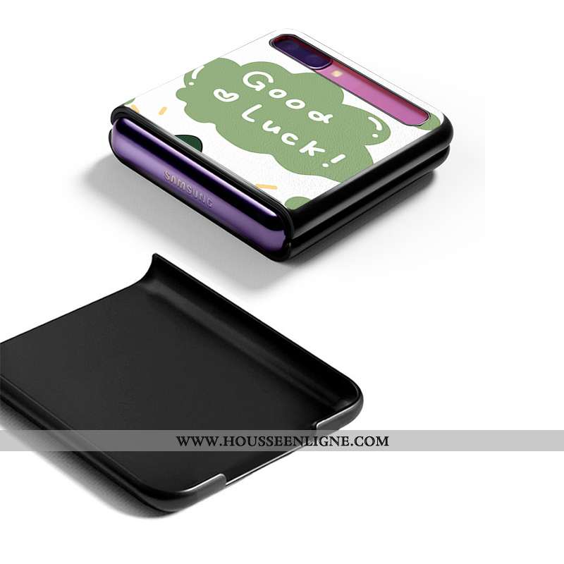 Étui Samsung Z Flip Cuir Modèle Fleurie Téléphone Portable Étoile Protection Rose