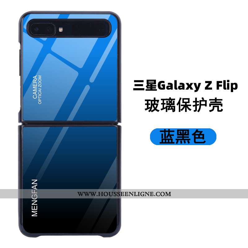 Étui Samsung Z Flip Protection Verre Coque Personnalisé Modèle Simple Téléphone Portable Violet