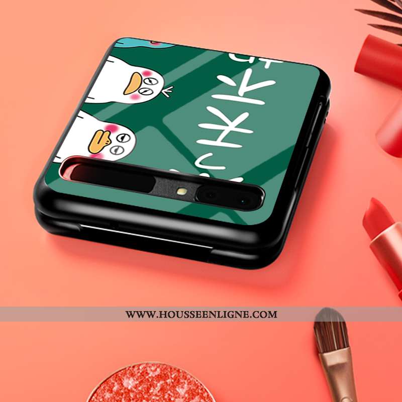 Étui Samsung Z Flip Verre Personnalité Créatif Silicone Protection Étoile Verte