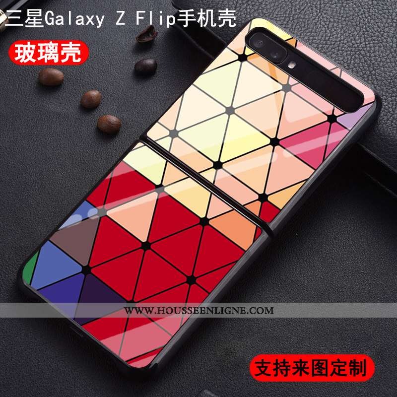 Étui Samsung Z Flip Verre Personnalité Créatif Silicone Protection Étoile Verte