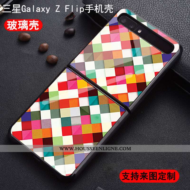 Étui Samsung Z Flip Verre Personnalité Créatif Silicone Protection Étoile Verte