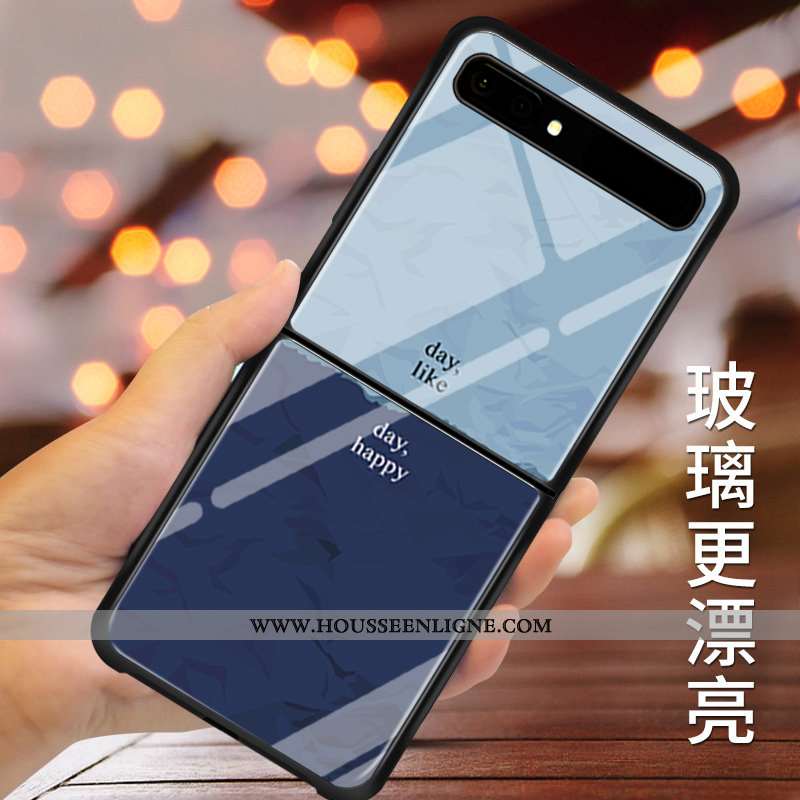 Étui Samsung Z Flip Verre Personnalité Créatif Silicone Protection Étoile Verte