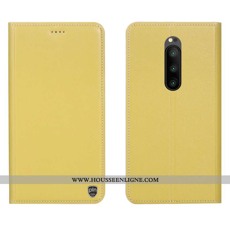 Étui Sony Xperia 1 Cuir Véritable Modèle Fleurie Téléphone Portable Incassable Housse Tout Compris P