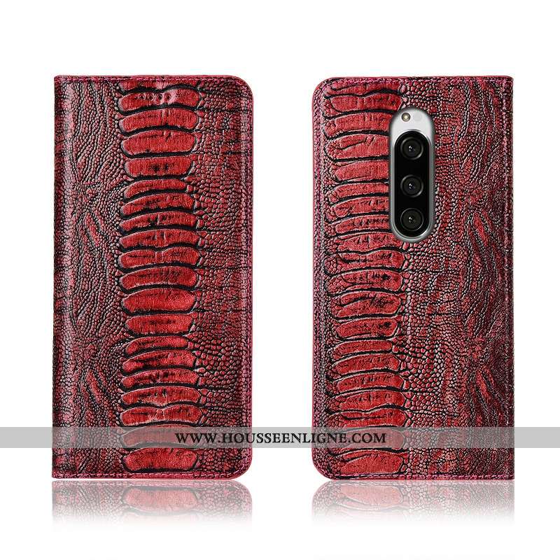 Étui Sony Xperia 1 Délavé En Daim Cuir Véritable Protection Incassable Téléphone Portable Clamshell 