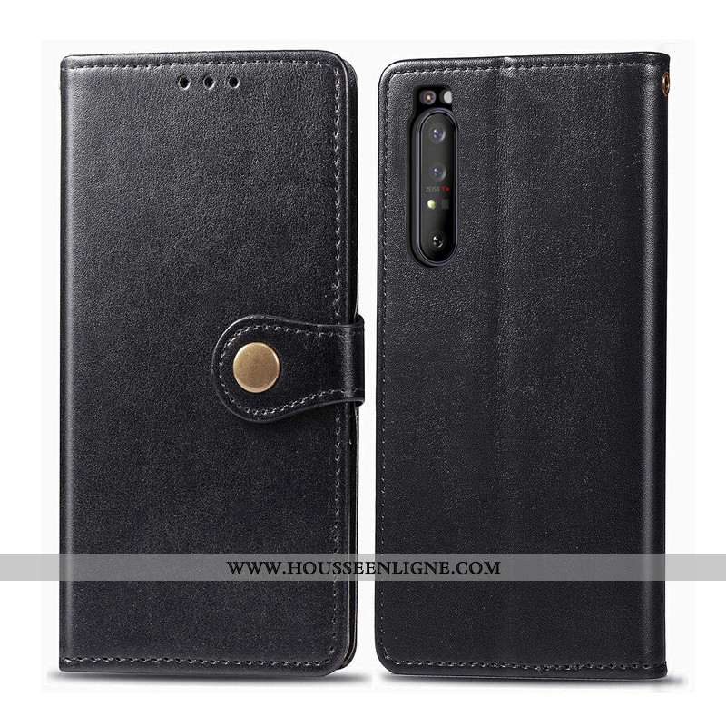 Étui Sony Xperia 1 Ii Cuir Protection Business Ornements Suspendus Rouge Coque