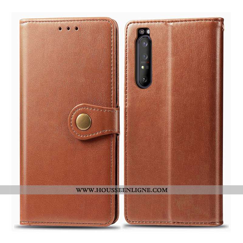 Étui Sony Xperia 1 Ii Cuir Protection Business Ornements Suspendus Rouge Coque
