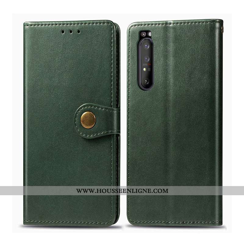 Étui Sony Xperia 1 Ii Cuir Protection Business Ornements Suspendus Rouge Coque