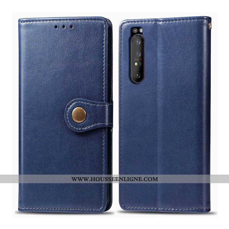 Étui Sony Xperia 1 Ii Cuir Protection Business Ornements Suspendus Rouge Coque