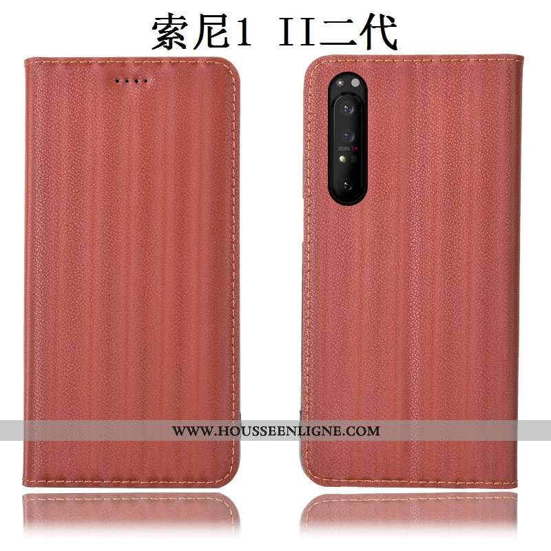Étui Sony Xperia 1 Ii Protection Cuir Véritable Incassable Housse Bleu Dégradé Coque